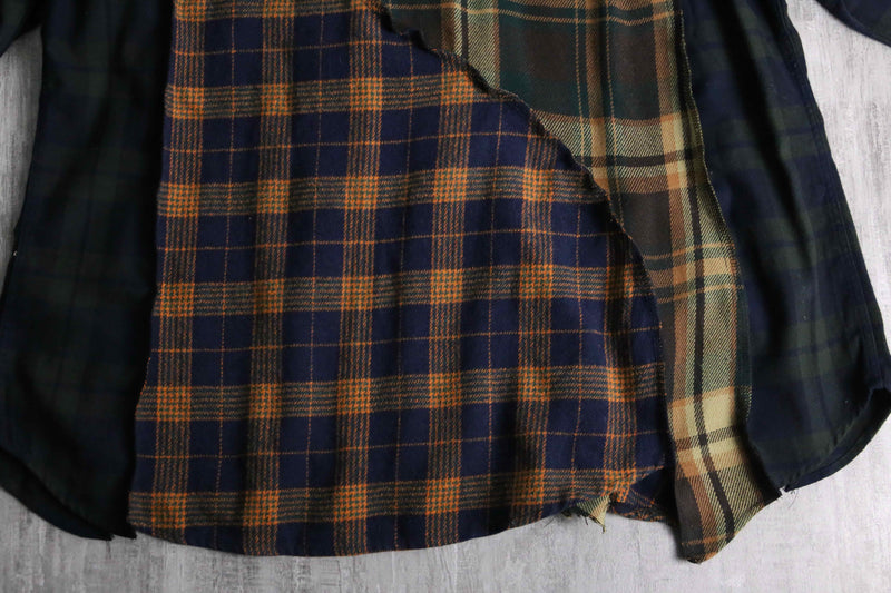 "Re:make" patchwork check docking  shirt