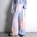 "Re:make" stripe shirt patchwork pajama pants