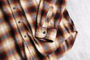 ombre check cotton light flannel shirt