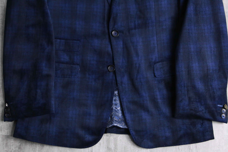 poly rayon velour check tailored jacket