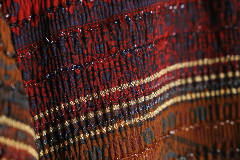 "CHICO'S" ethnic pattern rame design shirt
