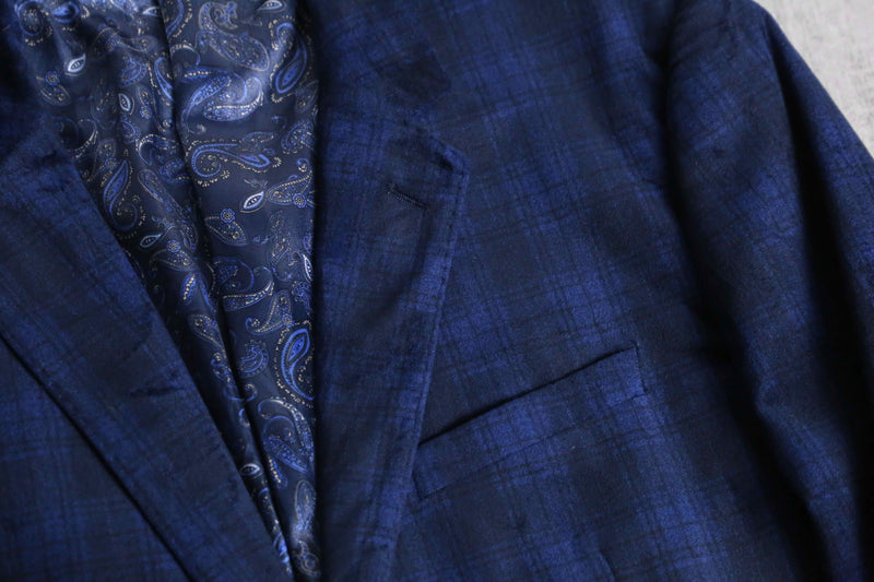 poly rayon velour check tailored jacket