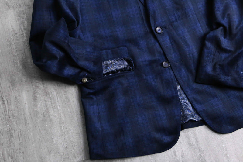poly rayon velour check tailored jacket