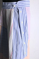 "Re:make" stripe shirt patchwork pajama pants