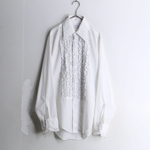 70’s pure white frill L/S shirt