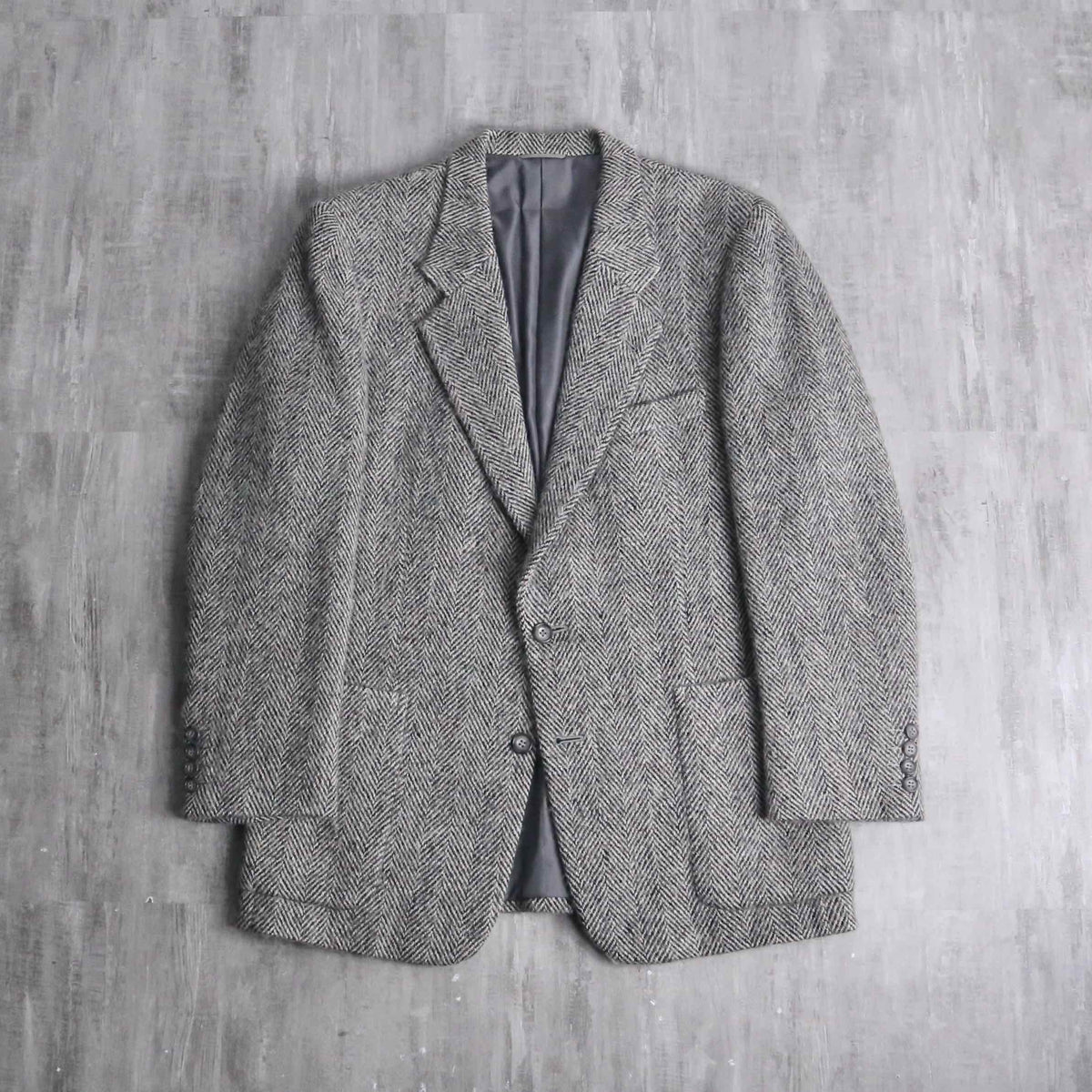 Christian Dior” herringbone tweed 2B tailored jacket