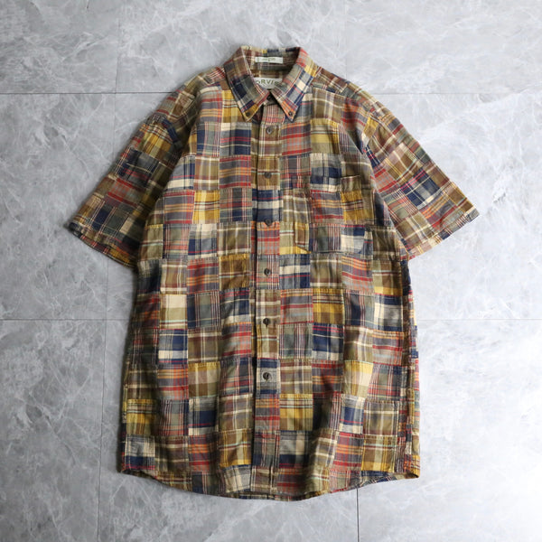"ORVIS" patchwork pattern h/s shirts