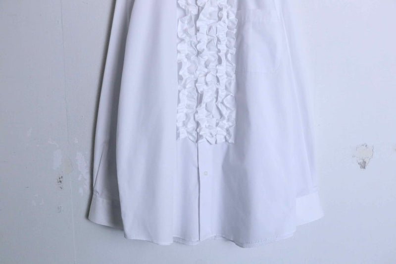 remake white color frill shirt