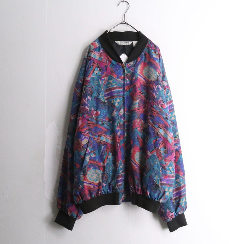 dark tone artistic design silk blouson