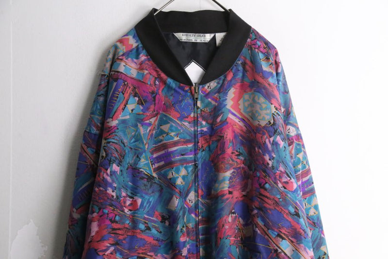 dark tone artistic design silk blouson