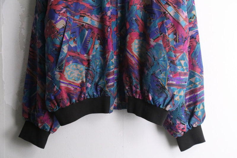 dark tone artistic design silk blouson